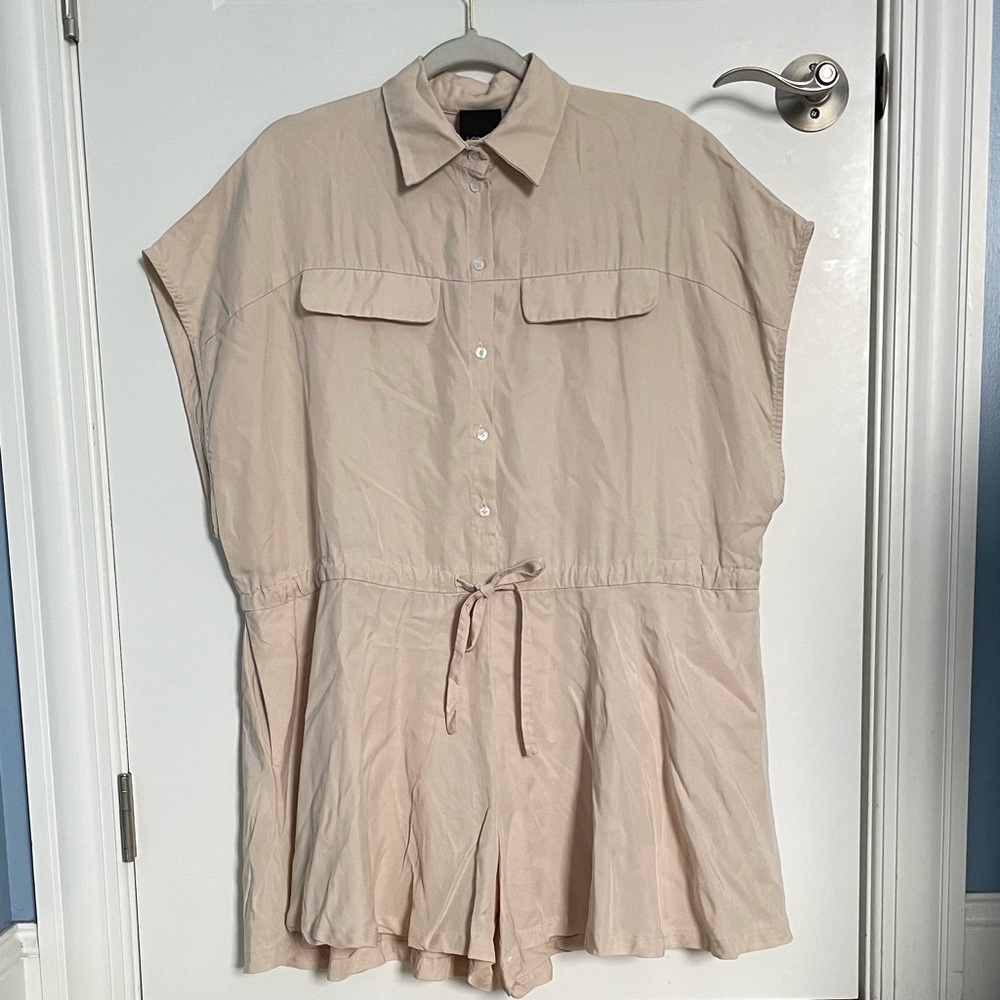 Lotus Eaters Tan Button Up Romper 54038